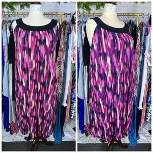 👗 |•MAGGIE BARNES•| Pink Multicolor Tent Dress w/ Pockets! Size 3X 26/28W